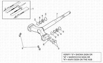 Vorderradgabel  Vorbaubasis Leonardo ST 125-150 4T 2001-2004 (EMEA, APAC, LATAM) ZD4MB05,ZD4MB06,ZD4MB07,ZD4MBA5,ZD4TB