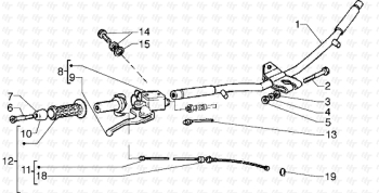 Bauteile des Lenkers Hexagon GTX 125 ZAPM20000