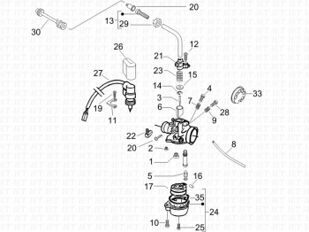 Bauteile des Vergasers Runner SP 50 2005-2006 ( ZAPC46100