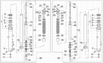Gabel  RALLY ETV 1000 Capo Nord E2 NOABS 2001-2003 EMEA, NAFTA) ZD4PS000,ZD4PS001,ZD4PSC