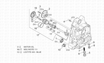 RH Halb Kurbelgehäuse Leonardo ST 125-150 4T 2001-2004 (EMEA, APAC, LATAM) ZD4MB05,ZD4MB06,ZD4MB07,ZD4MBA5,ZD4TB