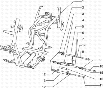 Chassis Schwingen Seitenständer Hexagon 125 EXS1T00010001