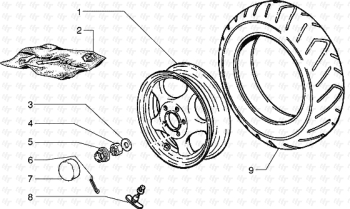Hinterrad Hexagon 125 EXS1T00010001