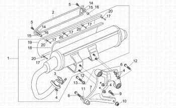 Auspuffanlage Leonardo ST 125-150 4T 2001-2004 (EMEA, APAC, LATAM) ZD4MB05,ZD4MB06,ZD4MB07,ZD4MBA5,ZD4TB