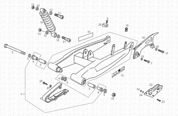 Schwinge  Stoßdämpfer Senda R 50 X-Trem 2 edicion E2 2005 ( VTHSR1A1A,VTHSR1B1A,VTHSR1C1A