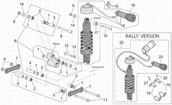 Pleuelstange und Stoßdämpfer ETV 1000 Capo Nord E2 NOABS 2001-2003 EMEA, NAFTA) ZD4PS000,ZD4PS001,ZD4PSC