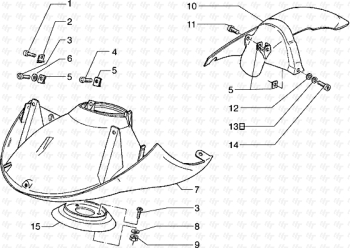 Kotflügel vorne, Kotflügel hinten Hexagon 125 EXS1T00010001