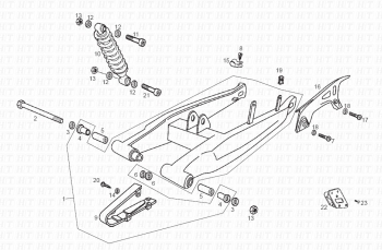 Schwinge  Stoßdämpfer Senda R 50 X-Trem 3ed E2 2006 ( VTHSR1D1A,VTHSR1E1A,VTHSR1F1A