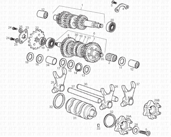 Komponenten des Getriebes Senda R 50 X-Trem 3ed E2 2007 ( VTHSR1D1A,VTHSR1F1A,VTHSR1E1A