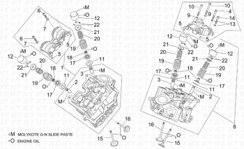 Zylinderkopf und Ventile ETV 1000 Capo Nord E2 NOABS 2001-2003 EMEA, NAFTA) ZD4PS000,ZD4PS001,ZD4PSC