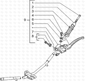 Bauteile des Lenkers Hexagon 125 EXS1T00010001