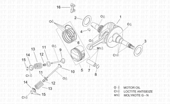 Kurbelwelle  Ventile Leonardo ST 125-150 4T 2001-2004 (EMEA, APAC, LATAM) ZD4MB05,ZD4MB06,ZD4MB07,ZD4MBA5,ZD4TB