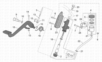 Hauptbremszylinder hinten ETV 1000 Capo Nord E2 NOABS 2001-2003 EMEA, NAFTA) ZD4PS000,ZD4PS001,ZD4PSC