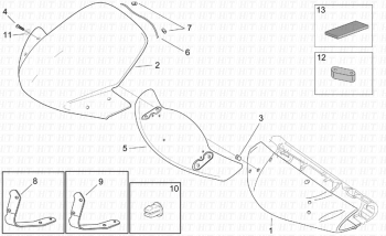 Frontkarosserie  Frontverkleidung Leonardo ST 125-150 4T 2001-2004 (EMEA, APAC, LATAM) ZD4MB05,ZD4MB06,ZD4MB07,ZD4MBA5,ZD4TB