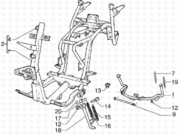 Zentraler Standfuß Hexagon GTX 125 ZAPM20000
