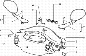 Lenker und Fahrspiegelabdeckung Hexagon 125 EXS1T00010001