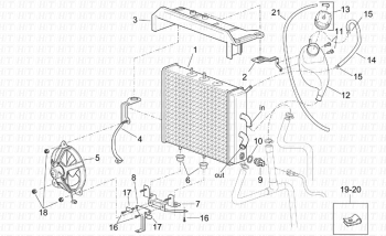 Wasserkühler Leonardo ST 125-150 4T 2001-2004 (EMEA, APAC, LATAM) ZD4MB05,ZD4MB06,ZD4MB07,ZD4MBA5,ZD4TB