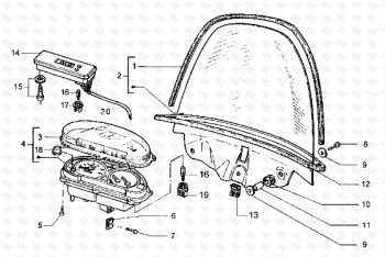 Tachometer (km) Windschutzscheibe Hexagon LX ZAPM05000