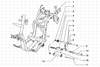 Chassis Schwingen Seitenständer Hexagon LXT ZAPM06000
