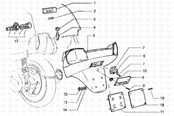 Kennzeichenhalter und Gehäusefachleuchte Hexagon LXT ZAPM06000