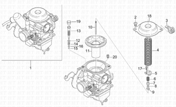 Vergaser Leonardo ST 125-150 4T 2001-2004 (EMEA, APAC, LATAM) ZD4MB05,ZD4MB06,ZD4MB07,ZD4MBA5,ZD4TB