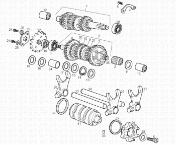 Komponenten des Getriebes Senda R 50 X-Trem 2 edicion E2 2005 ( VTHSR1A1A,VTHSR1B1A,VTHSR1C1A