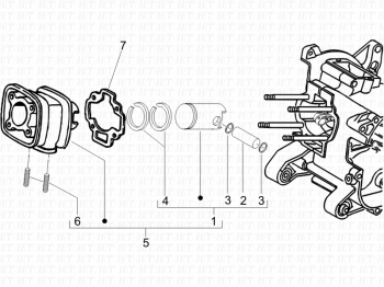 Zylinder Kit mit Kolben und Kolbenbolzen Runner SP 50 2005 ( ZAPC461000