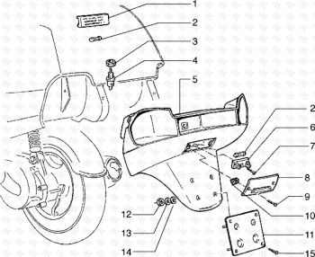 Kennzeichenhalter und Gehäusefachleuchte Hexagon 125 EXS1T00010001